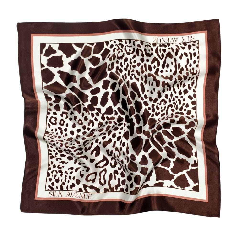 Gawroszka jedwabna  - 53 cm x 53 cm - Chocolate Safari