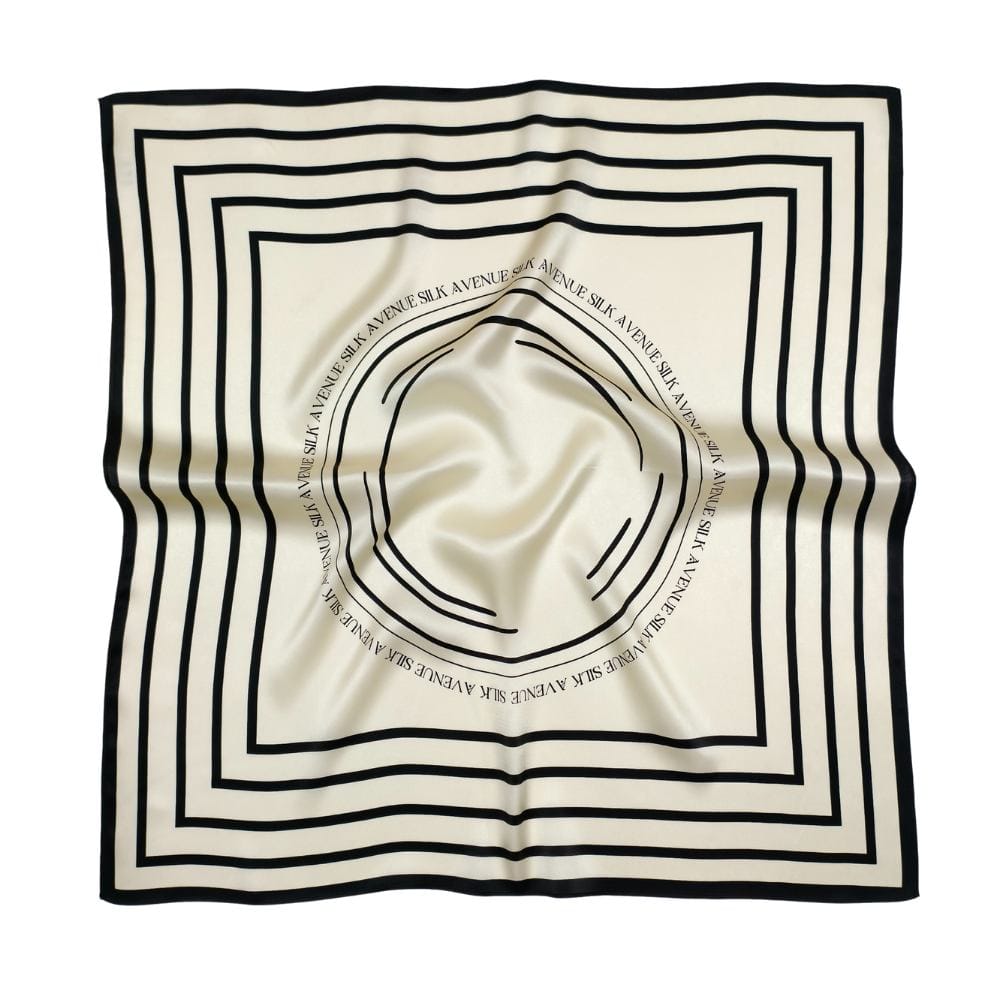 Apaszka jedwabna - 68 cm x 68 cm - Minimal Ivory